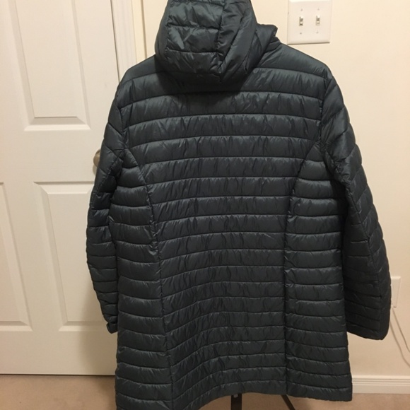 Women's Plus Size 2XL Long Deep Dark Green Lightweight Puffer Coat - Picture 11 of 14
